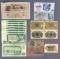 Group of 18 pieces foreign currency and US Military payment certificates