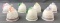 Group of 7 Lladro porcelain Christmas bell ornaments