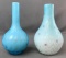 Group of two blue glass overlay patterned vases