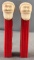 Group of 2 Vintage no feet Christmas PEZ dispensers: Santa Claus