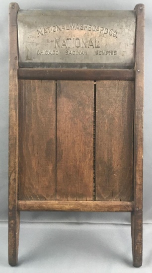 Antique Wood and metal washboard