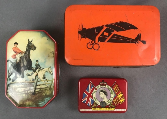 Group of 3 vintage collectible tins