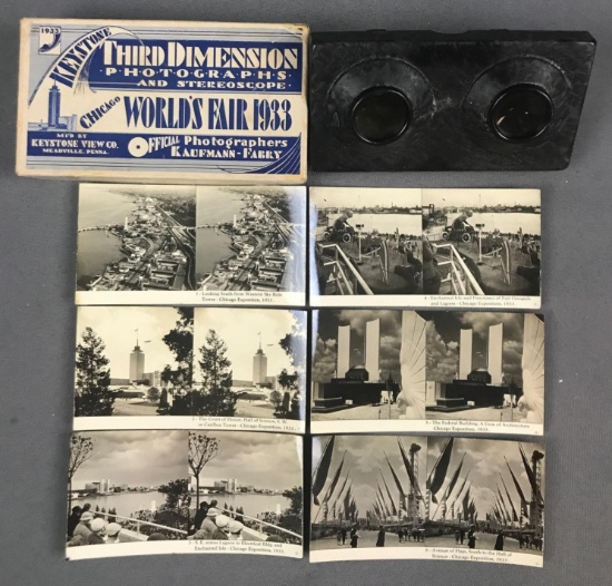 Vintage Worlds Fair 1933 3D photographs and stereoscope