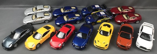 Group of 15 1:36 scale die cast model cars