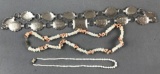 Group of 2 necklaces one belt.