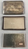 Group of 3 vintage metal business card holders and Cigarette Case