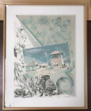 Framed and Signed Color Lithograph: FBP 4, Illinois by Ellen Lanyon