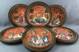 Group of 6 Limoges Collectors Plates in Wood Frames