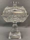 Pressed Glass Covered Compote