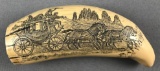 Vintage scrimshaw style simulated tooth