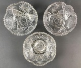 Group of 3 Cut Glass Bowls