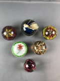 Group of 6 Glass Paperweights