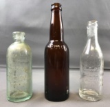 Group of 3 Vintage Glass Bottles, Illinois Bottles