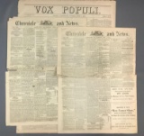 Group of 3 antique newspapers