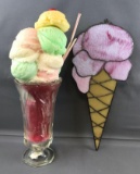 Group of 2 Decorative Ice Cream pieces