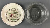 Group of 2 vintage Alphabet childrens dishes