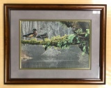 Framed and matted Wood Duck pair print