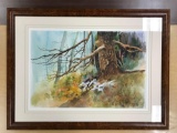 Framed and matted watercolor