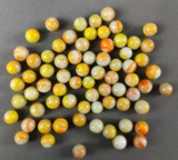 Group of Early Peltier Rainbo marbles