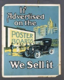 Vintage advertising cardboard sign