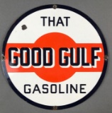 Gulf Gasoline reproduction porcelain advertising sign