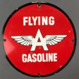 Flying A Gasoline reproduction porcelain advertising sign