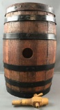 Wood barrel with wood tap