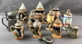Group of 11 steins