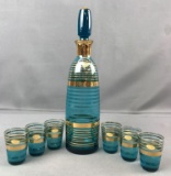 7 piece Vintage Coynes Decanter and Cordial Set