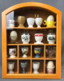 Wood Showcase with 17 egg cups