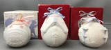 Group of 3 Lladro porcelain Christmas ornaments in original boxes