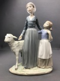 Lladro Mother child and Sheep porcelain figurine