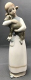 Lladro girl with lamb porcelain figurine