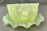 Yellow ruffle bowl and plate