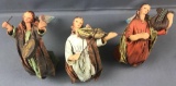 Group of 3 vintage Italian cartapesta paper mache angels