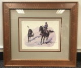 Framed and matted Frederic Remington print