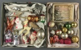 Group of 50+ vintage Christmas ornaments