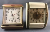 Group of 2 vintage Westclox travel alarm clocks