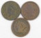 Group of (3) Coronet & Braided Hair Large Cents.