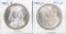 Group of (2) Uncirculated Morgan Silver Dollars.