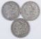 Group of (3) 1880 S Morgan Silver Dollars.