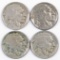 Group of (4) Buffalo Nickels.