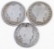 Group of (3) Barber Silver Quarters.