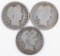 Group of (3) Barber Silver Quarters.