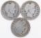 Group of (3) Barber Silver Quarters.