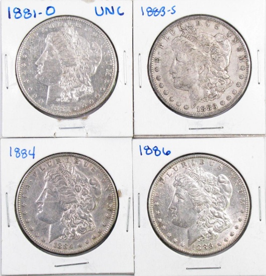 Group of (4) Morgan Silver Dollars.