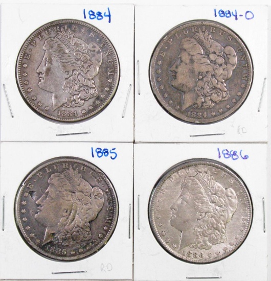 Group of (4) Morgan Silver Dollars.