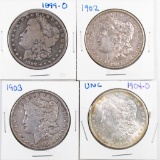 Group of (4) Morgan Silver Dollars.