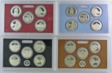 Group of (4) 5-Coin National Park Quarter Silver & Clad Proof Sets.