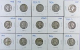 Group of (15) Washington Silver Quarters.